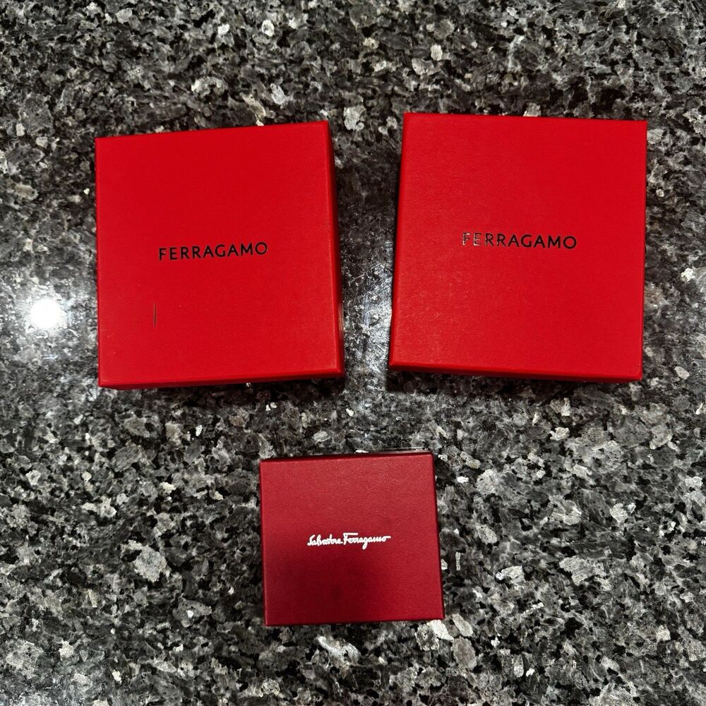3 Authentic Ferragamo Large Red Empty Shoe Box Gift Box